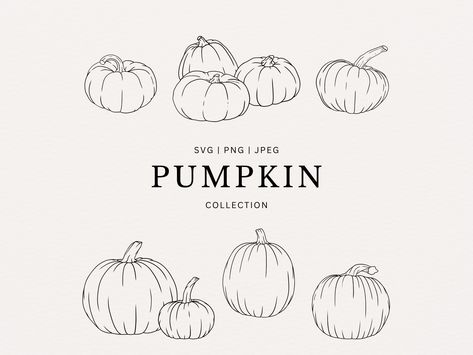 Fall Line Art, Pumpkin Line Art, Pumpkin Clip Art, Thanksgiving Drawings, Art Abstrait Ligne, Pumpkin Illustration, Pumpkin Clipart, Wedding Projects, Minimal Abstract