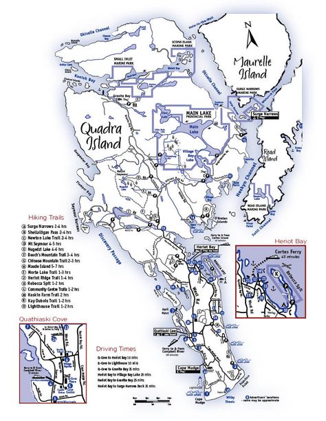 Map of Quadra Island, Discovery Islands, British Columbia, Quadra Island visitor information, accommodation, parks, beaches, hiking, kayaking and wildlife tours Quadra Island Bc, British Colombia, Chinese Mountains, Discovery Island, Salish Sea, Beech Mountain, Girls Trips, Bracelets Tutorial, Canadian Travel