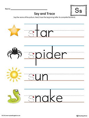 Practice saying and tracing words that begin with the letter S sound in this printable worksheet. Phonics Letter S Activities, Begging Sounds Worksheet, S Sound Words, Sound Words Worksheet, Tracing Words, Phase 1 Phonics, Letter S Activities, Letter S Worksheets, Jolly Phonics Activities