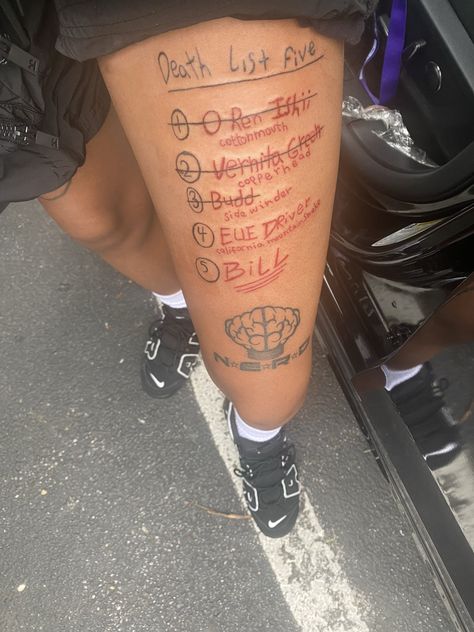 Red Knee Tattoo, Kill Bill Tattoo, Knee Tattoos Women, List Tattoo, Tatoo Styles, Black Men Tattoos, Tattoo 2024, Dream Things, Movie Tattoo