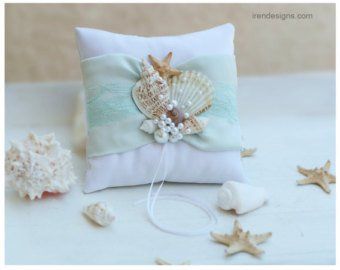 Beach Ring Bearer Pillow, Beach Ring Bearer, Beach Wedding Accessories, Hawaiian Crafts, Seashell Wedding, Beach Rings, Coral Beach, Ring Boy, Persian Wedding