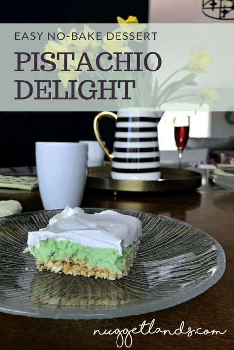 Pistachio Delight - an Easy No-bake Dessert PLUS a Nut Free Option Ritz Cracker Dessert, Pistachio Delight, Father's Day Brunch, Pistachio Dessert Pudding, Nut Free Desserts, Pudding Desserts Recipes, Fathers Day Brunch, Cake Princess, Pistachio Dessert