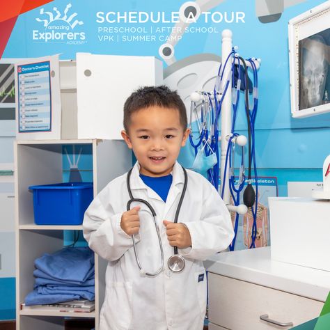 The kids had so much fun learning and playing at the doctors office and in the veterinary clinic. 💡 🐱The process of pretending builds skills in many essential developmental areas. When children engage in pretend/dramatic play, they are actively experimenting with the social and emotional roles of life. 🚀 ⠀ Schedule a tour today! 🌐 www.aexplorers.com Life Schedule, Doctors Office, Doctor Office, Veterinary Clinic, Dramatic Play, Early Learning, Fun Learning, 21st Century, The Social