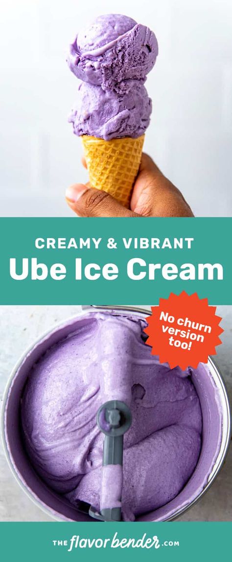 Coconut Brittle, Ube Ice Cream, Ube Recipes, Nice Cream Recipe, Ice Cream Maker Recipes, Purple Yam, Milk Ice Cream, Homemade Ice Cream Recipes, Coconut Ice Cream