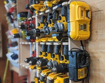 The Original Yard Tool Rack | Etsy Tool Shelf, Clean And Organize, Power Tool Organizer, Power Tool Storage, Shed Organization, Shop Garage, Garage Tool Storage, Yard Tools, Tool Storage Diy