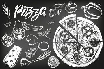 Pizza Poster, Piece Of Pizza, Pizza Shop, Pizza Art, Chalkboard Lettering, Pizza Design, Menu Cover, Wallpaper Earth, Italian Pizza