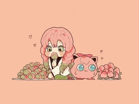 Mitsuri Eating, Mitsuri Pfp, Sakura Mochi, Chibi Wallpaper, Ochako Uraraka, Anime Crossover, Cute Anime Wallpaper, Kimetsu No Yaiba, Favorite Food