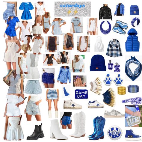 Navy Blue Gameday Outfit, Uk Game Day Outfit Kentucky, Kentucky Gameday Outfits, Royal Blue Game Day Outfits, Navy Blue Game Day Outfit, Blue And White Game Day Outfit, Uk Gameday Outfit, College Outfits Game Day, Kentucky Game Day Outfit