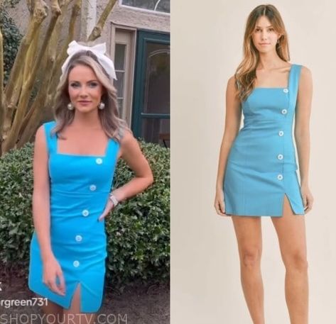 Southern Charm: Season 9 Episode 15 Taylor's Blue Mini Dress Blue Mini Dress, Southern Charm, Fashion Looks, Mini Dress, Tv, Blue, Clothes