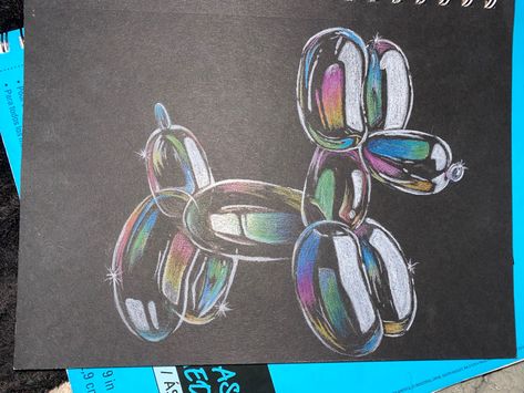 Pencil Art On Black Paper, Art On Black Paper, How To Draw Balloons, Colored Pencil Art, Bubble Drawing, Pencil Drawings Of Animals, 6th Grade Art, Bubble Art, Bubble Balloons