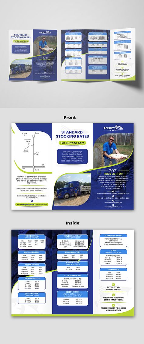 Fish Farm needing 3 Fold Brochure Price List on Behance Fish Farm, Fold Brochure, Booklet Design, Flyer And Poster Design, Fish Farming, Poster Designs, Trifold Brochure, Price List, Photoshop Adobe