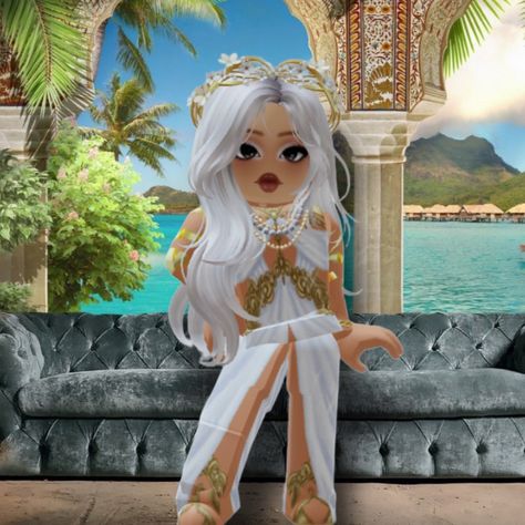 utfit: “cute cosplay goddess Angel soft dress” Face: Y2K ethereal stargirl makeup Accessories: flower crown, beaded necklace (silver & gold) 3.0 Stargirl Makeup, Cosplay Goddess, Angel Goddess, Soft Dress, Roblox Fits, Roblox Avatars, Roblox Avatar, Cute Cosplay, Makeup Accessories