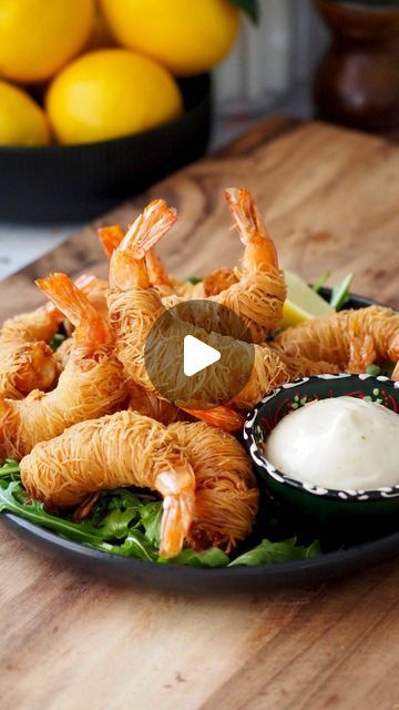 Antoniou Fillo Pastry on Instagram: "KATAIFI PRAWNS. One of our family’s favourite ways to use Kataifi Pastry is to wrap it around prawns. We love these crispy prawns so much, which is why they feature on the front of our packet! Watch along as Mary shows us how quick and easy they are to make.  You can find our family’s recipe on the Antoniou Fillo Pastry website, there is also a link in the Antoniou Fillo Pastry Instagram bio. Here is the direct link which you can copy into your internet browser: https://antonioufillo.com.au/blog/recipes/2017/kataifi-prawns   Video: @marys_kouzina for @antonioufillopastry  #kataifi #kataifipastry #kataifiprawns #prawns #fingerfood #fingerfoodrecipe" Kataifi Recipe, Kataifi Shrimp, Prawns Wrapped In Vermicelli, Prawn Thermidor, Prawn Fettucine, Butterflied Prawns, Kataifi Pastry, Shrimp Wraps, Prawn Dishes