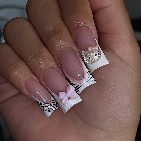 y2k duck nails 🎀🌸🦓 . #goldnails #longnails #almondnails #whitenails #ducknails #nails #nailstyle #squarenails #cherrynails #nailinspo #hellokittynails #zebranails #lanails #nailtech #nailart #whitenails #ombrenails #airbrushnails #glitternails #pinknails #chromenails Duck Nail Designs With Charms, White Duck Nails, Duck Nails Design, Y2k Duck Nails, Duck Nail Designs, Nails Duck, Duck Nail, Zebra Nails, Airbrush Nails