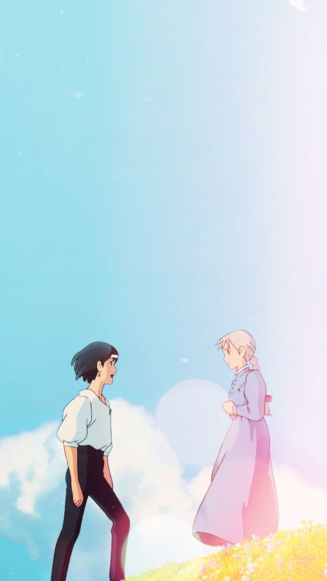 Studio Ghibli Howl's Moving Castle Phone Wallpaper Howls Moving Castle Wallpaper, Castle Wallpaper, Art Studio Ghibli, Ghibli Wallpaper, 하울의 움직이는 성, Personajes Studio Ghibli, Howl And Sophie, Ghibli Artwork, Howl's Moving Castle