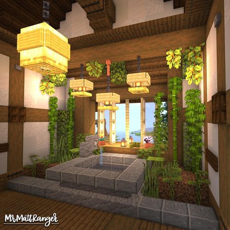 MrMattRanger | Minecraft Builder (@mrmattranger) • Instagram photos and videos Minecraft Sauna Ideas, Japanese House Minecraft Ideas, Minecraft Pavilion, Japanese Building Minecraft, Minecraft Japanese Decoration, Minecraft Onsen, Minecraft Indoor Garden, Studio Ghibli Minecraft, Minecraft Japanese Garden