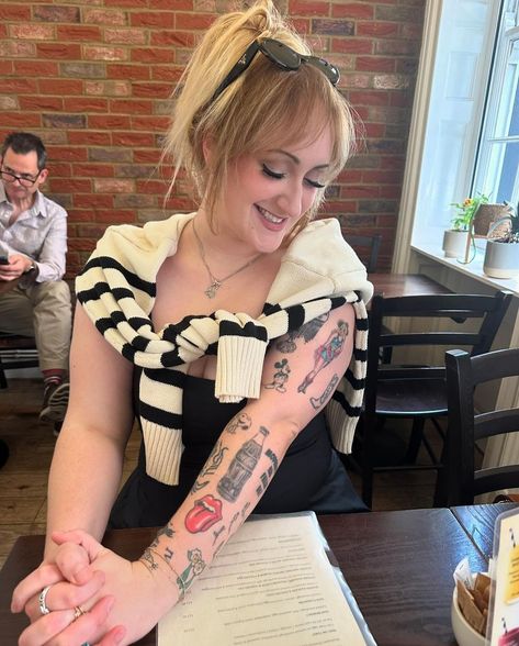 Britney Broski, Owl Feather Tattoos, Brittany Broski, Salt Bae, Shoulder Sleeve Tattoos, Celebrity Event, Siren Call, Celebrity Art Portraits, Celebrity Film