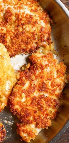 Parmesan Crusted Chicken Parmesan Crusted Chicken Cast Iron Skillet, Parmesan Crusted Chicken Pan Fried, Parmesan Crusted Chicken Salad, Chicken In Frying Pan, Panko Crusted Chicken Fried, Crispy Skillet Chicken, Crouton Crusted Chicken, Healthy Pan Fried Chicken, Pan Fried Parmesan Crusted Chicken