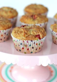 Strawberry Rhubarb Oatmeal Muffins - A Pretty Life In The Suburbs ~~ I made a double batch of these and they lasted about a day. So good!! I didn't have rhubarb, so I threw in some blueberries. A great muffin recipe. Strawberry Rhubarb Oatmeal, Rhubarb Oatmeal Muffins, Strawberry Oatmeal Muffins, Strawberry Rhubarb Muffins, Strawberry Rhubarb Recipes, Rhubarb Oatmeal, Rhubarb Strawberry, Rhubarb Muffins, Milk Chocolate Chip Cookies