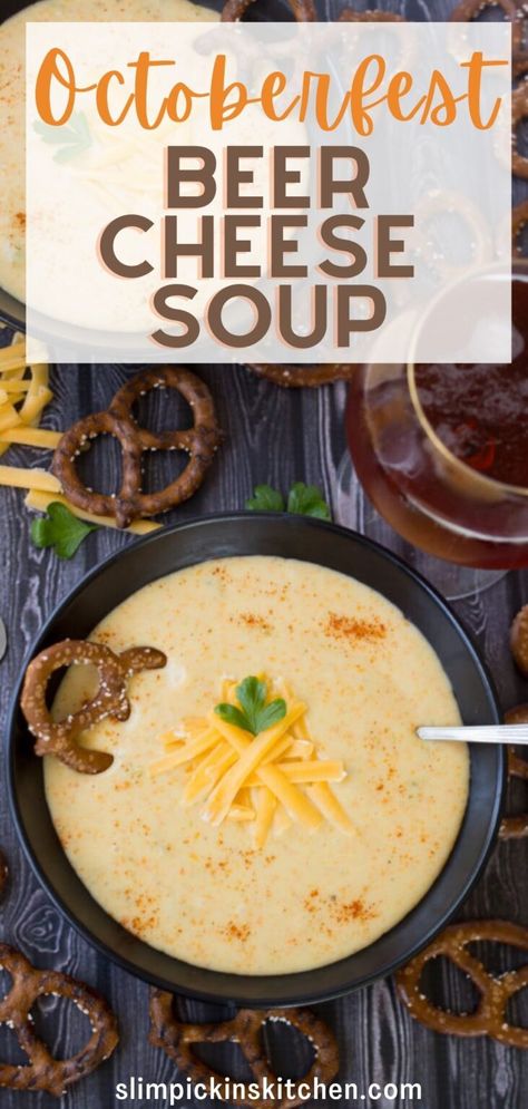 Octoberfest Beer Cheese Soup Recipe | Best Beer Cheese Soup Beer Cheese Soup Crockpot, Beer Cheese Soup Recipes, Beer Soup, Octoberfest Beer, Beer Cheese Soup, Cheese Soup Recipe, Beer Cheese Soups, Potluck Ideas, Cheese Soup Recipes