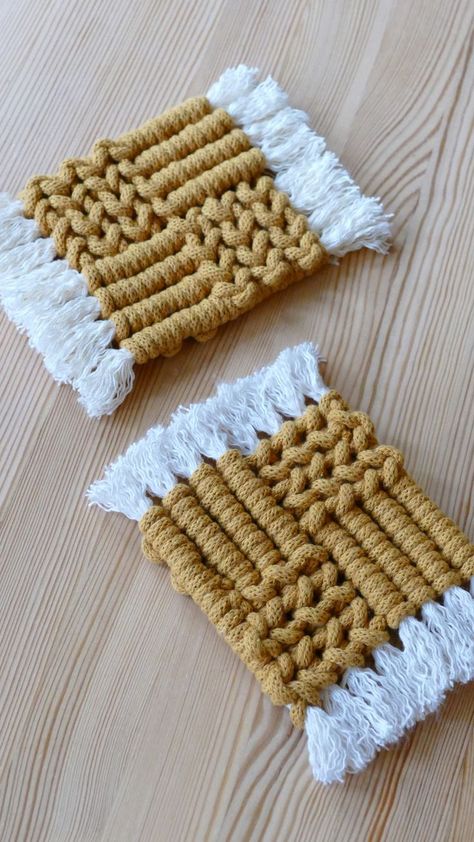 macrame coasters diy, coffee table decoration, table decoration ideas, macrame rug, macrame patterns, square pattern, weaving, makrama, makrome, makramee untersetzer, Diy Macrame Rug, Macrame Rug, Coasters Diy, Basket Weaving Patterns, Macrame Plant Hanger Patterns, Macrame Table Runner, Macrame Wall Hanging Diy, Macrame Wall Hanging Patterns, Square Coasters