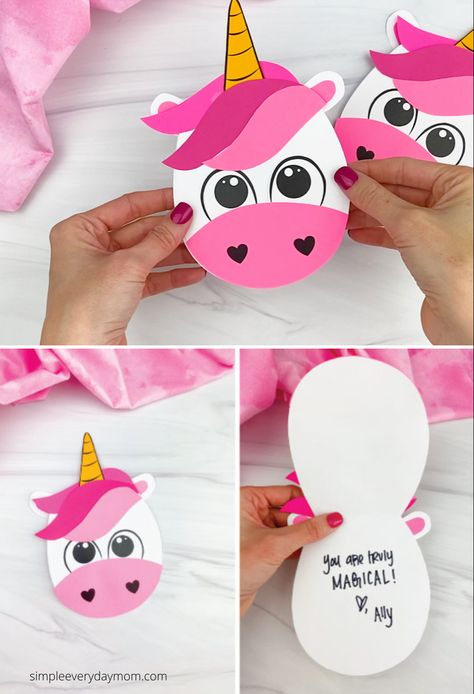 Unicorn Birthday Card Template, Unicorn Valentine Cards Free Printable, Unicorn Card Template, Unicorn Handmade Cards, Unicorn Birthday Card Free Printable, Unicorn Card Diy, Unicorn Birthday Card Ideas, Unicorn Card Ideas, Unicorn Birthday Cards Handmade