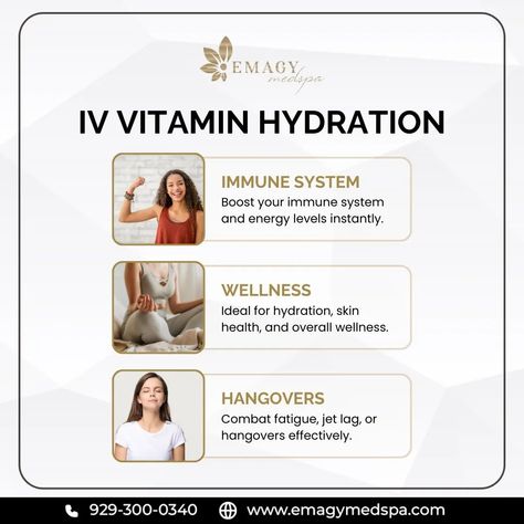 Feeling drained? Recharge with our IV Vitamin Hydration therapy. Instantly boost your hydration, energy levels, and overall wellness. Whether you're recovering from a long week or preparing for the next, we’ve got the solution to keep you feeling your best! Book today at Emagy Medspa. 🌐 www.emagymedspa.com We also do mobile visits. Bringing infusions to your home, office, hotel, and events. #AestheticClinic #BeautyEnhancement #SkinCareRoutine #AntiAging #LipFillers #BodySculpting #IVThera... Hydration Therapy, Feeling Drained, Aesthetic Clinic, Boost Immune System, Jet Lag, Office Hotel, Office Set, Med Spa, Body Sculpting