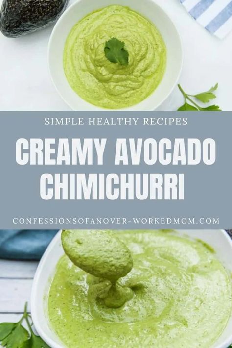 Avocado Sauce For Steak, Avocado Chimichurri Sauce, Avocado Chimichurri, Recipe With Beef, Ramp Pesto, Chimichurri Sauce Recipe, Vegetable Pasta Salads, South American Recipes, Chimichurri Recipe