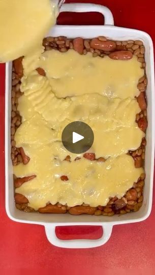 262K views · 8.8K reactions | Your family will love this! | Your family will love this!   #dinnerideas | By Kyle & Mistie Knight | Take some cocktail weenies. These are just a little smokies in the larger package. Fill the bottom of your pan. Now we're going to take some beans. I'm using the Bush's original baked beans. You're going to love this recipe y'all. Spread it out. And then we're going to add some barbecue sauce. What's your favorite brand of barbecue sauce? I'm using the Sweet Baby Ray's. And as much barbecue sauce as you'd like. Y'all told me I was stingy with this one but it turned out just fine. Mix it all up. You got your weenies and your beanies and your barbecue. Now we're going to take some cornbread mix. Prepare that according to the box. Using some milk. And stir that up Rotisserie Chicken Recipes Healthy, Baked Bean Casserole, Cocktail Weenies, Little Smokies, Beans And Cornbread, Cobbler Easy, Baked Bean Recipes, Cornbread Mix, Hot Dog Recipes