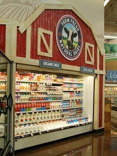 Dairy Shop Design, Dairy Shop, Farm Market Ideas, Company Brochure Design, Milk Store, Cheese Store, Grocery Store Design, Dairy Cattle, Farm Store