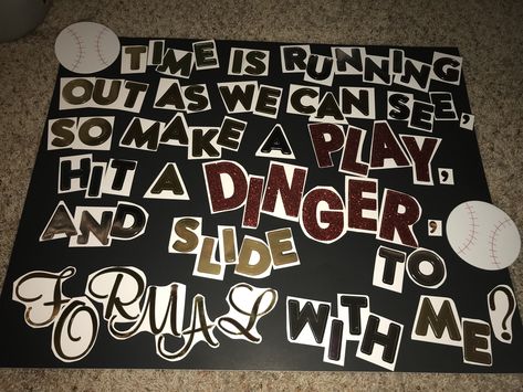 Baseball Promposal, Winter Formal Proposal, Best Prom Proposals, Sadie Hawkins Proposals, Formal Proposal, Creative Prom Proposal Ideas, Sadies Proposal, Dance Proposals, Formal Proposals