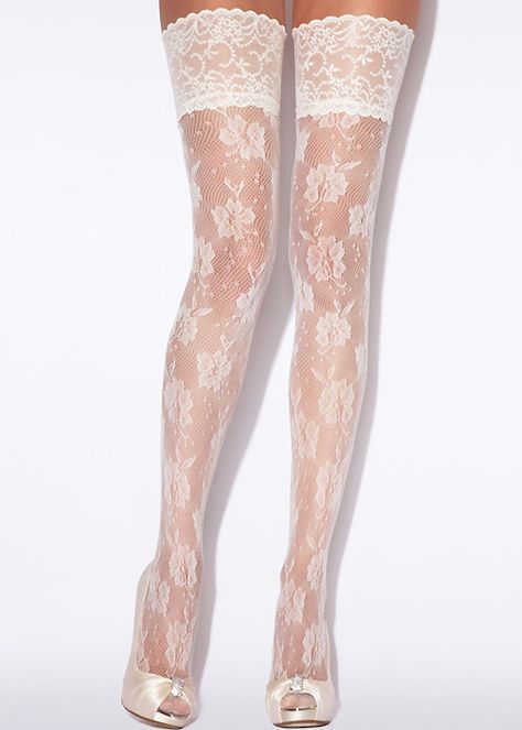 V sexy White Thigh High Socks, Lace Stockings, Stockings Heels, Bridesmaid Shoes, Thigh High Socks, Thigh High Stockings, Wedding Lingerie, Hold Ups, White Bridal