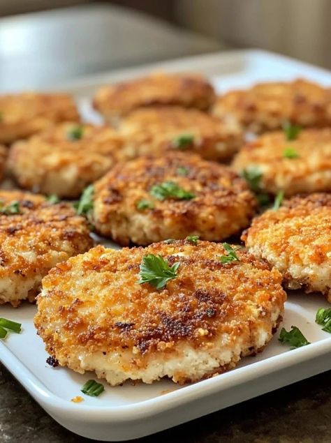 Baked Chicken Rissoles – choose a recipe Hungry Happens Recipes Chicken, Chicken Rissoles Recipes, Baked Chicken Rissoles, Oven Baked Chicken Rissoles, Air Fryer Chicken Rissoles, French Chicken Rissoles, Baked Chicken Recipes Bread Crumbs, Baked Chicken Kiev, Make Ahead Breaded Chicken Cutlets