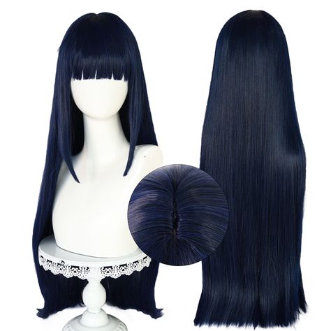 Cosplay Hinata, Hinata Cosplay, School Halloween, Hair School, Anime Wigs, Wig With Bangs, Hair Straight, Halloween School, Christmas Costumes