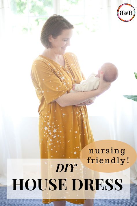 This version of the Mara Lounge dress is one of my favorites! Perfect for new moms or anyone looking for a comfortable, easy-to-wear nightgown or house dress sewing pattern. Find the link to the free pattern below! Free Maternity Sewing Patterns, Diy Nightgown, Nursing Dress Pattern, Maternity Diy, House Dress Pattern, Tunic Dress Patterns, Maternity Patterns, Maternity Sewing, Dress Sewing Patterns Free