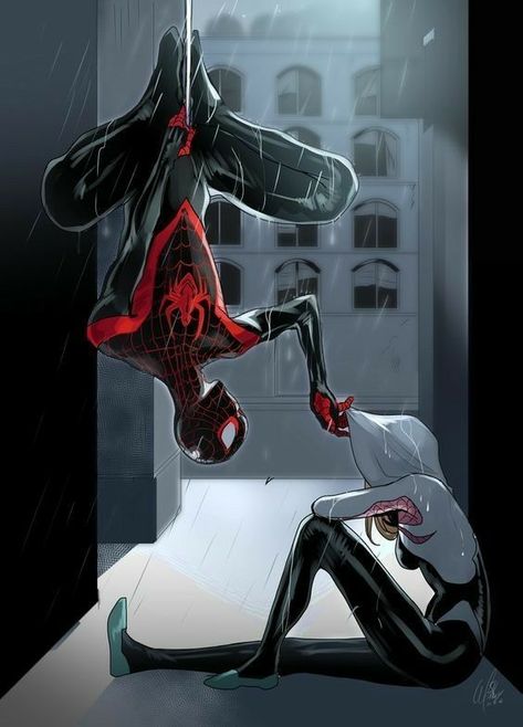 Spiderman And Spider Gwen, All Spiderman, Miles Spiderman, Image Spiderman, Spiderman Spider, Marvel Superhero Posters, Spiderman Artwork, Marvel Artwork, Spiderman Pictures