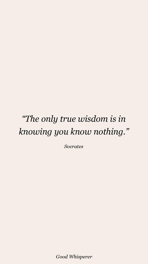 The Only True Wisdom Socrates, The Only True Wisdom Is In Knowing You Know Nothing, All I Know Is That I Know Nothing, I Know Nothing Quotes, Socrates Quotes, I Know Nothing, Socrates, The More You Know, Know Nothing