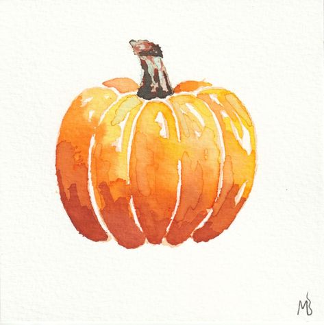 Fall Watercolor Doodles, Watercolor Jack O Lantern, Autumnal Watercolour, Fall Watercolor Cards, October Watercolor, Autumn Drawing Ideas, Watercolour Pumpkin, Fall Watercolor Paintings, Fall Watercolor Art