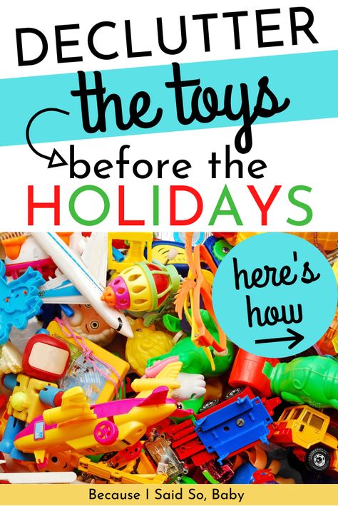 How To Get Rid Of Toys, Playroom Declutter, Organize Playroom, Declutter House, Declutter Toys, Playroom Toys, Toy Clutter, Toddler Ideas, Christmas Organization