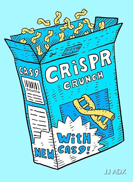 a crispr gene editing design of a cereal box. for science fans, students and laboratory workers. Crispr Cas9, Lab Humor, Gene Editing, Coffee Artwork, Cool Fidget Toys, Bio Art, Retro Images, Scrap Material, Wall Drawing