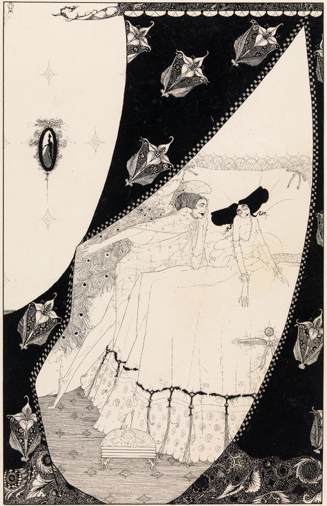 French Emblems, Henry Clarke, Harry Clarke, Alexander Pope, Aubrey Beardsley, Vintage Illustration Art, Black And White Illustration, Ink Illustrations, College Art