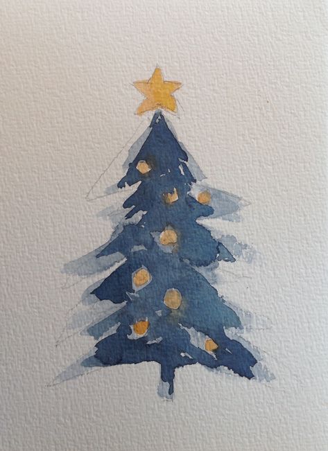 How To Paint Watercolor Christmas Tree, New Year Christmas Tree, Watercolor Christmas Cards Diy, Snow Covered Christmas Trees, Painted Christmas Cards, Christmas Pine Tree, Pine Tree Forest, Christmas Stock Photos, Tree Watercolor Painting