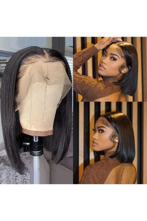 Bordons Bob Wig Lace Front Human Hair wigs 13x6 Hd Bob Frontal Wigs Human Hair 150% Density Pre Plucked Brazilian Virgin Natural Black Bob Wig Human Hair with Baby Hair Side Part Short Bob Wig(16 inch) Side Part Bob Wig, Natural Bob, Bob Wigs For Black Women, Side Part Bob, Frontal Bob, Straight Short Bob, Frontal Lace Wig, Hair Frontal, Curling Straight Hair