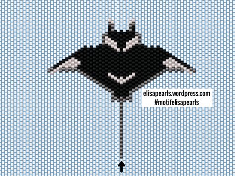 Stingray Bead Pattern, Manta Ray Perler Beads, Beaded Shark Pattern, Manta Ray Jewelry, Perler Bead Shark, Bead Shark, Melt Beads Patterns, Miyuki Beads Pattern, Pearl Beads Pattern