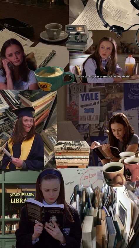 Rory Gilmore Energy, Rory Gilmore Aesthetic Collage, Study Aesthetic Moodboard, Rory Gilmore Studying Aesthetic, Rory Gilmore Wallpaper Study, Rory Gilmore Collage, Rory Gilmore Moodboard, Rory Gilmore Aesthetic Wallpaper, Rory Gilmore Study Aesthetic