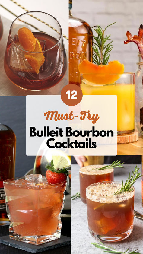 Bulleit Bourbon Cocktails Bourbon Dinner Recipes, Bulleit Bourbon Cocktails, Amaro Cocktails, Signature Cocktail Drinks, Bourbon Cocktail Recipe, Sweet Bourbon, Bourbon Recipes, Bulleit Bourbon, Bourbon Cocktail