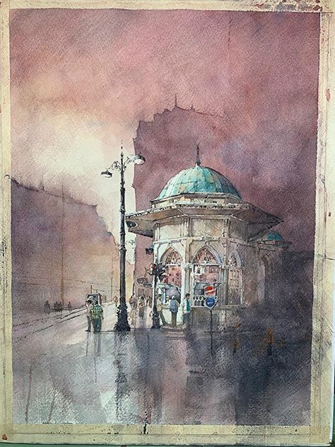 Iain Stewart | Sebil Bufe- Istanbul, Watercolor Step by Step - DANIEL SMITHDANIEL SMITH The Off Season, Canvas Display, Turkey Art, Thumbnail Sketches, Watercolor City, Step By Step Watercolor, Painter Painting, Karachi Pakistan, Watercolor Artists