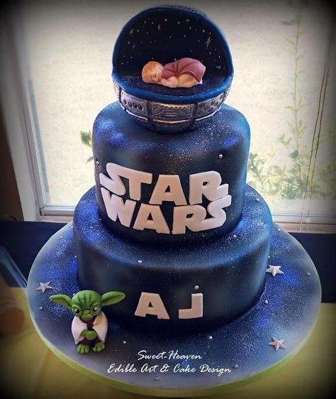 Star Wars Baby Shower Cake, Baby Shower Cake Ideas, Decoracion Star Wars, Baby Shower Cupcakes For Boy, Cupcakes Baby Shower, Baby Jedi, Star Wars Baby Shower, Ideas Cupcakes, Cupcakes For Boys