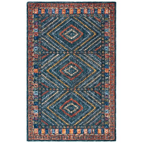 Millwood Pines Herkimer Southwestern Handmade Tufted Wool Area Rug in Rust/Green & Reviews | Wayfair Casual Home Decor, Rustic Chic Decor, Moroccan Boho, Safavieh Rug, Southwestern Area Rugs, Southwestern Rug, Rug Colors, Green Area Rugs, Pile Rug