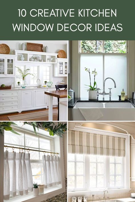 Ready to refresh your kitchen decor? Check out these 10 amazing ideas on how to decorate a kitchen window that can add personality and charm to your space! From playful curtains to beautiful window boxes filled with herbs, each suggestion is practical and stylish. These decor ideas offer your quarter windows a special touch while ensuring your kitchen feels inviting and cozy. Capture the essence of home with fun plants, decorative screens, and more functional elements that'll change up the entire vibe of your kitchen window decor. Kitchen Sink Valance Ideas, Vintage Kitchen Window Treatments, Diy Kitchen Curtains Above Sink, Curtain Ideas For Kitchen Window, Kitchen Curtain Ideas Above Sink, Kitchen Window Decor Over Sink, Kitchen Window Curtain Ideas, Diy Kitchen Curtains, Kitchen Window Decor Ideas